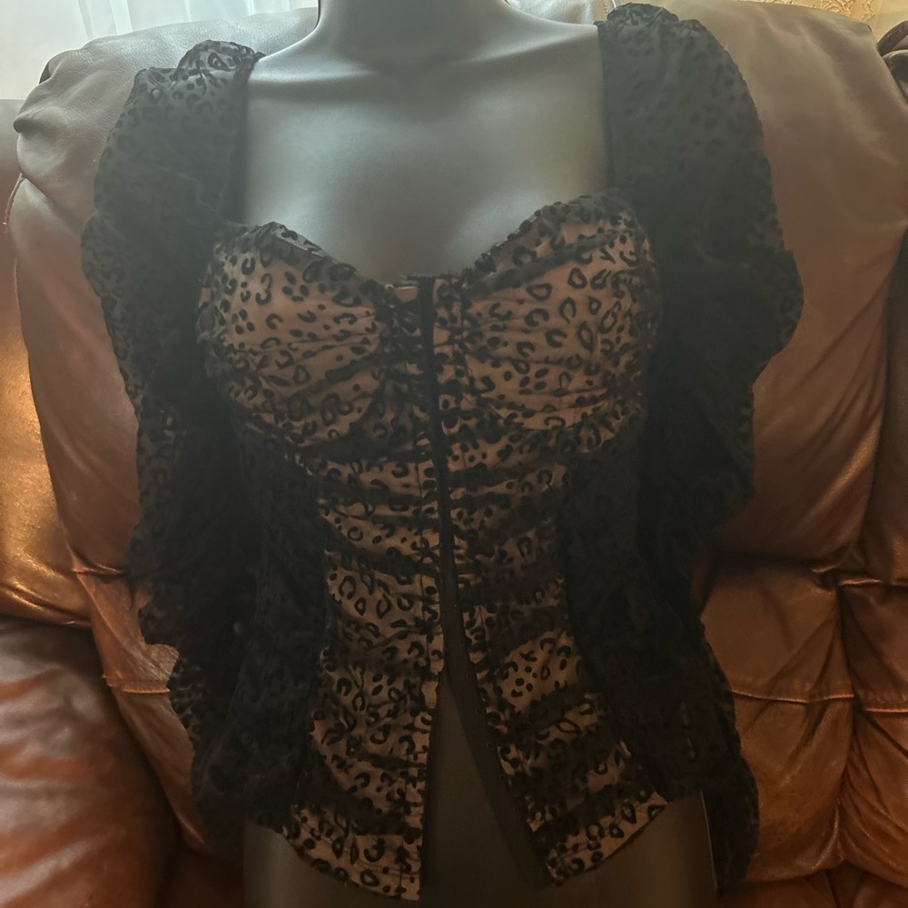 5 for $20 tops sale!! Hook and eye ruched mesh top
